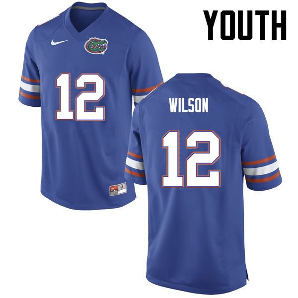 NCAA Florida Gators Quincy Wilson Youth #12 Nike Blue Stitched Authentic College Football Jersey CWG0364NN